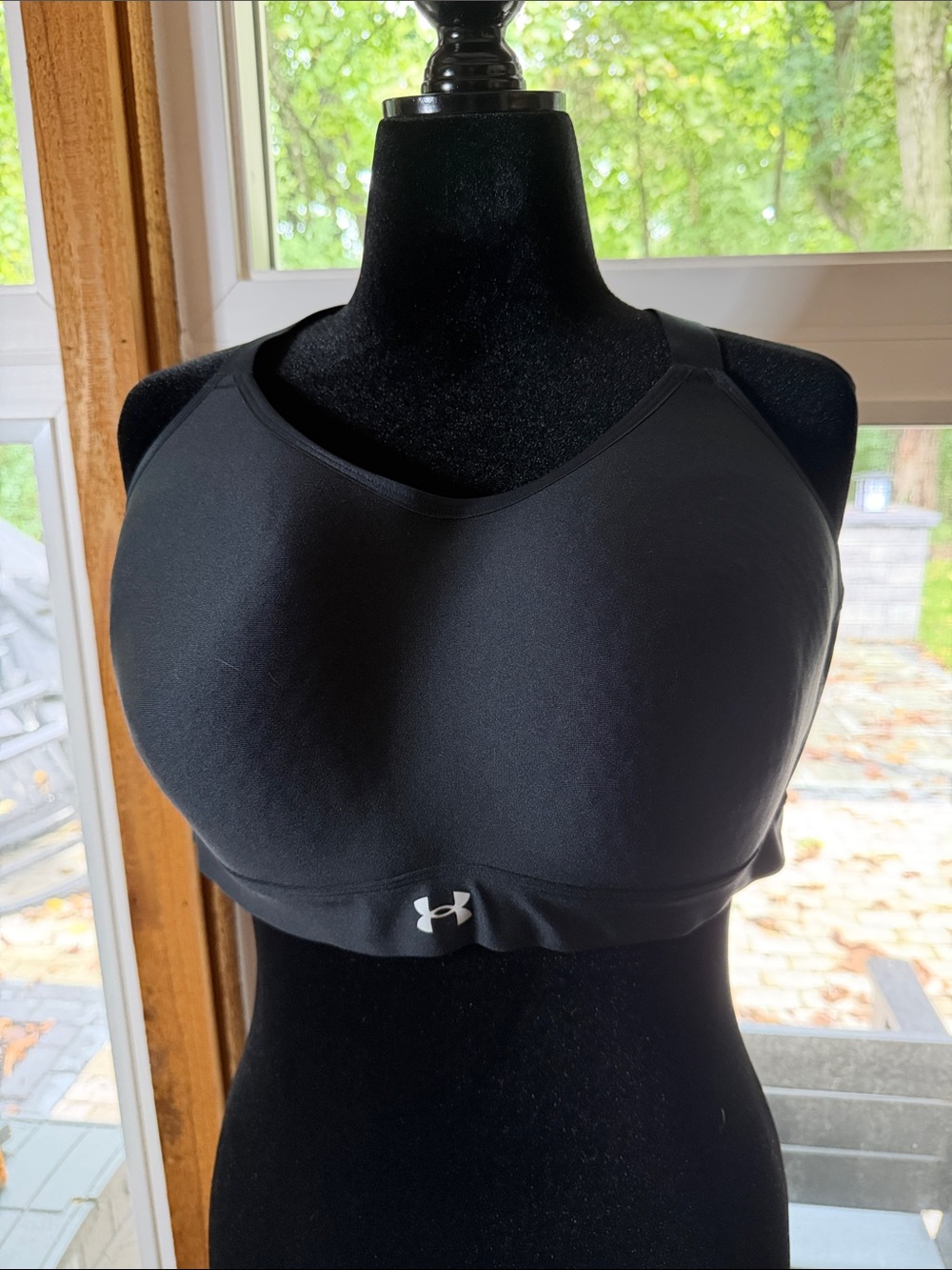 Under Armour Black Padded High-Impact Sports Bra with Logo